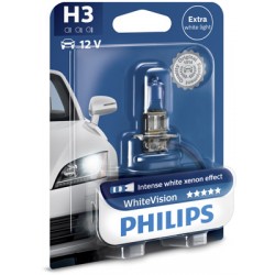 Крушка PHILIPS H3 55W 12V White Vision (ксенон ефект) * 1бр.